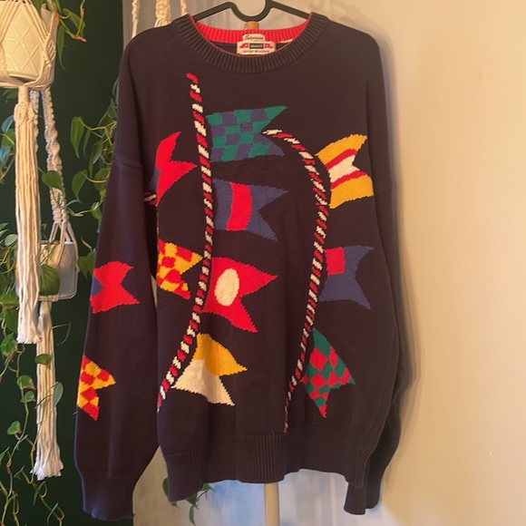 Vintage GANT Navy Knit Crewneck Sweater. Large - Picture 3 of 6